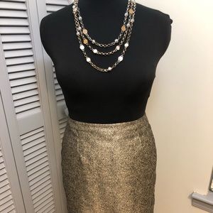 SOLD- Glittery Gold Pencil Skirt